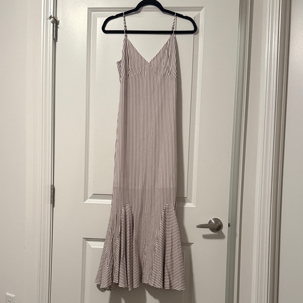 Vici Beige and White Striped Maxi Dress Never Worn